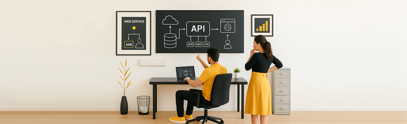 Ilustración de un sistema de API de datos en tiempo real